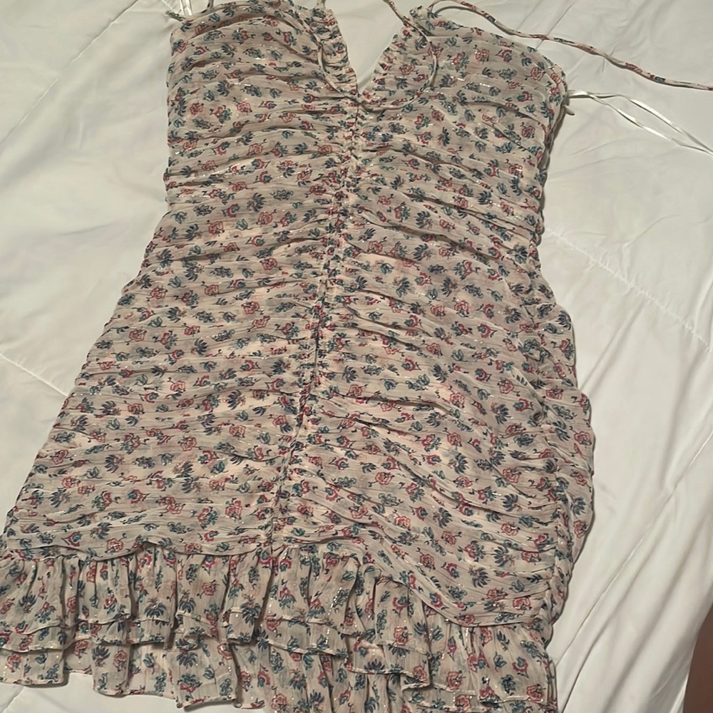Zara dress with ruffles and sparked flowers , beautiful to go out with